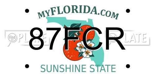 87FCR Florida License Plate