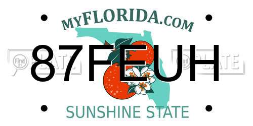 87FEUH Florida License Plate