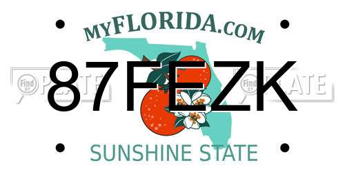 87FEZK Florida License Plate