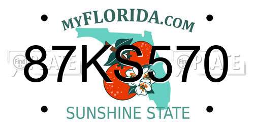 87KS570 Florida License Plate