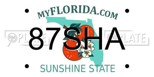 87SHA Florida License Plate
