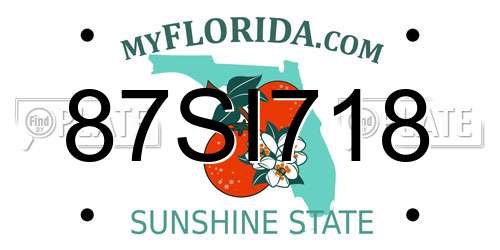 87SI718 Florida License Plate