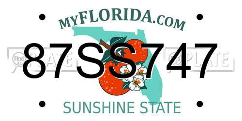 87SS747 Florida License Plate
