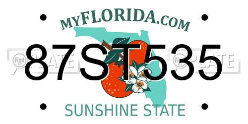 87ST535 Florida License Plate