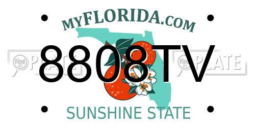 8808TV Florida License Plate