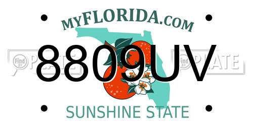 8809UV Florida License Plate