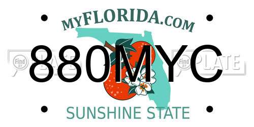 880MYC Florida License Plate