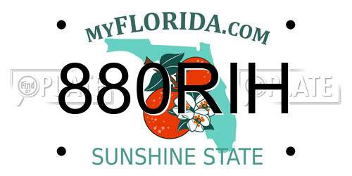 880RIH Florida License Plate