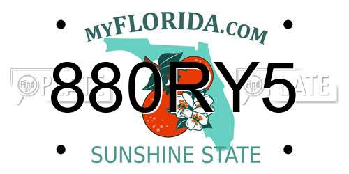 880RY5 Florida License Plate