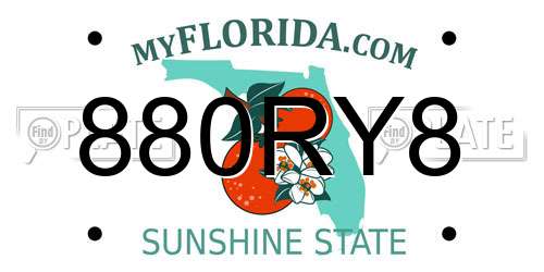880RY8 Florida License Plate