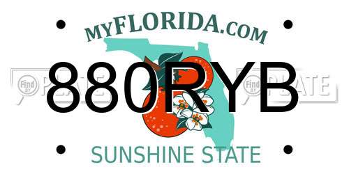 880RYB Florida License Plate