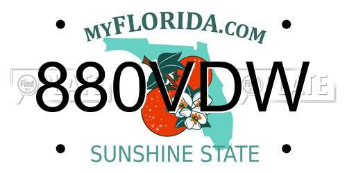 880VDW Florida License Plate