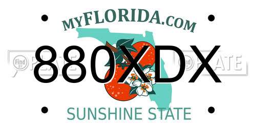 880XDX Florida License Plate