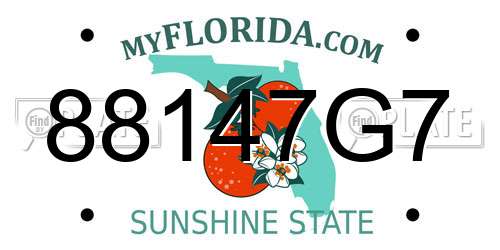 88147G7 Florida License Plate