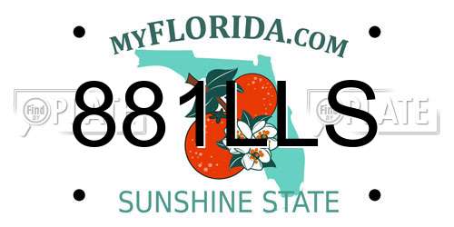 881LLS Florida License Plate