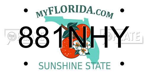 881NHY Florida License Plate