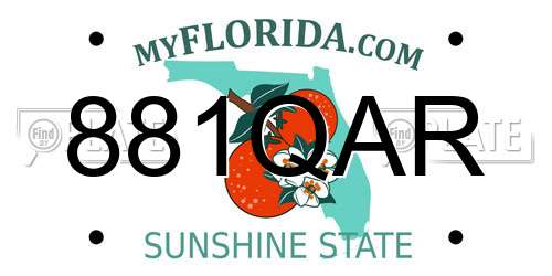 881QAR Florida License Plate