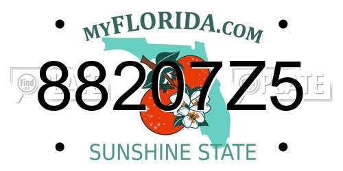 88207Z5 Florida License Plate