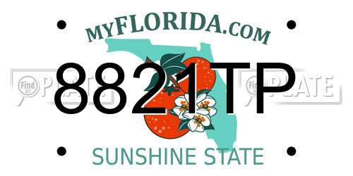 8821TP Florida License Plate