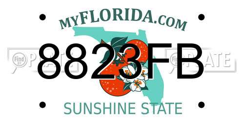 8823FB Florida License Plate