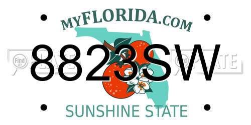 8823SW Florida License Plate