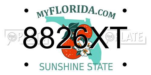 8826XT Florida License Plate