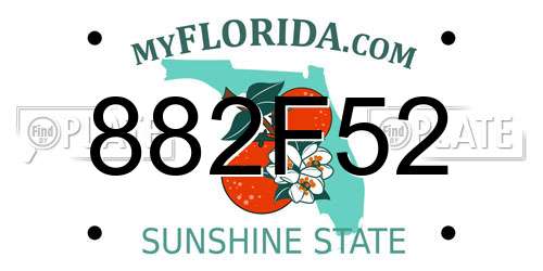 882F52 Florida License Plate