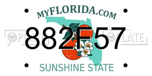 882F57 Florida License Plate