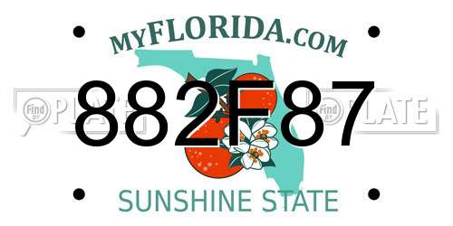 882F87 Florida License Plate