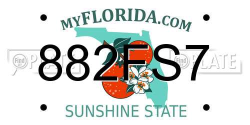 882FS7 Florida License Plate