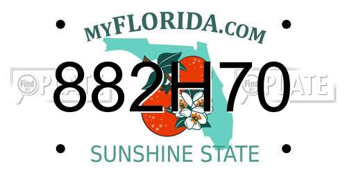 882H70 Florida License Plate