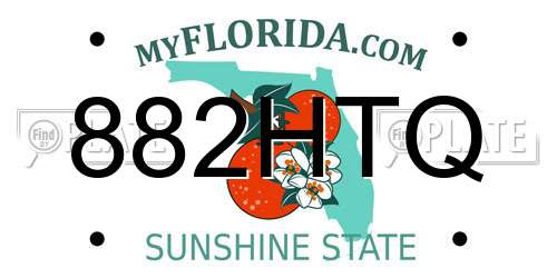 882HTQ Florida License Plate