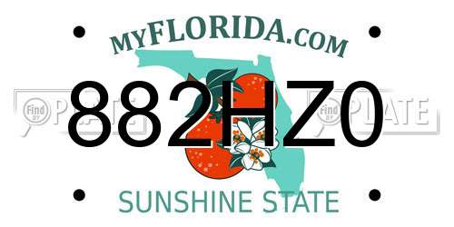 882HZ0 Florida License Plate