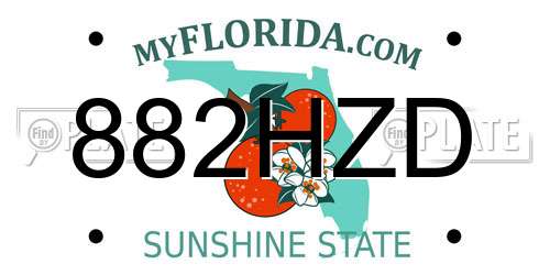 882HZD Florida License Plate