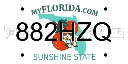 882HZQ Florida License Plate