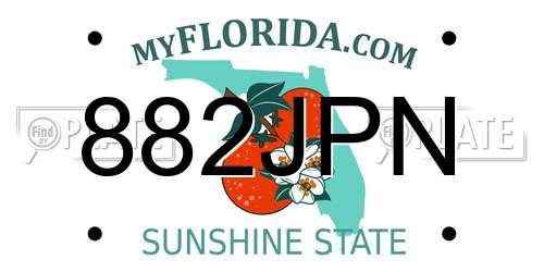 882JPN Florida License Plate