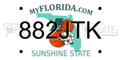 882JTK Florida License Plate