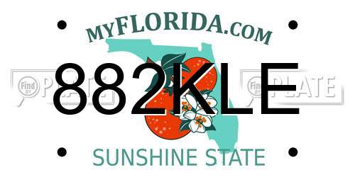882KLE Florida License Plate