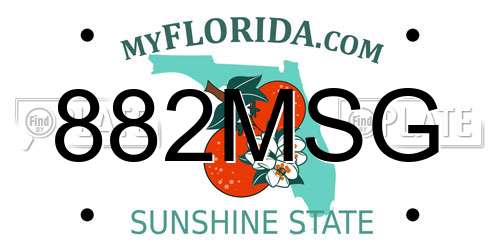 882MSG Florida License Plate