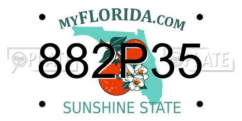 882P35 Florida License Plate