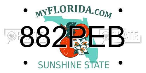 882PEB Florida License Plate