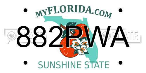 882PWA Florida License Plate