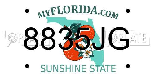 8835JG Florida License Plate