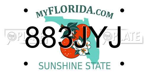 883JYJ Florida License Plate