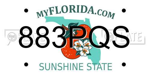 883PQS Florida License Plate
