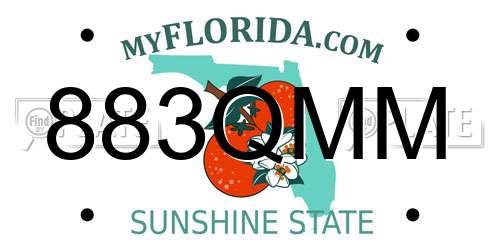 883QMM Florida License Plate