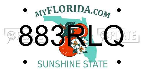 883RLQ Florida License Plate