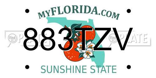 883TZV Florida License Plate
