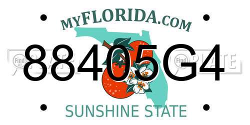88405G4 Florida License Plate
