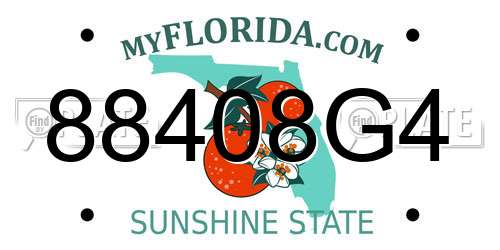 88408G4 Florida License Plate
